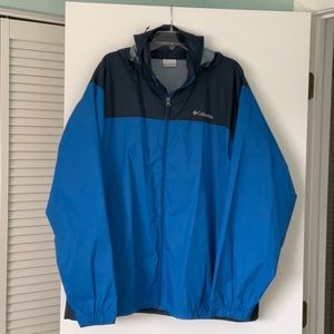 Columbia Glennaker Lake Blue Men’s Rain Jacket With Pack Away Hood